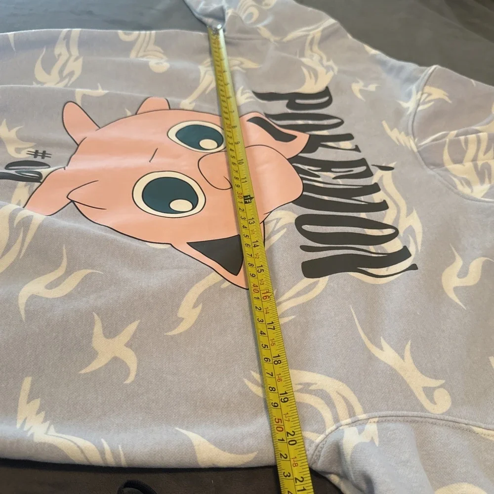 H&M Pokémon Jigglypuff Printed Oversized Light Blue Hoodie Kids Size 12/14 Rare